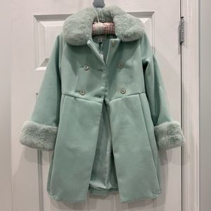 NWT Janie and Jack faux fur coat with matching scarf